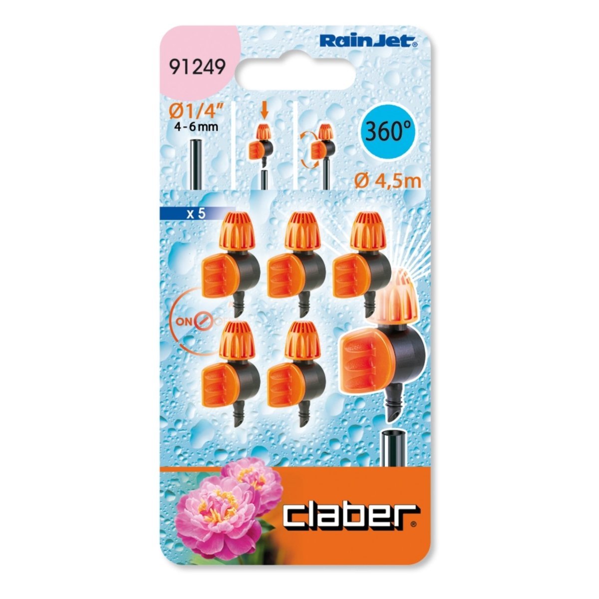 Claber 91249 Adjustable 360º Micro Sprinkler