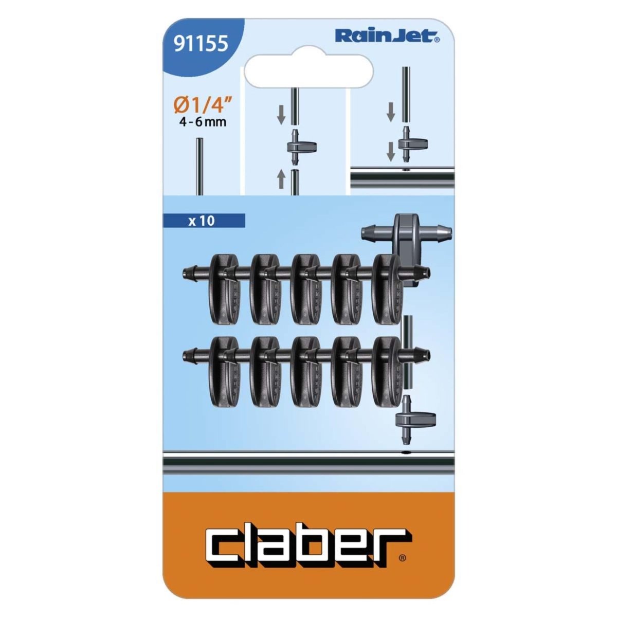 Claber Feeding Tube 2 - Way Connectors