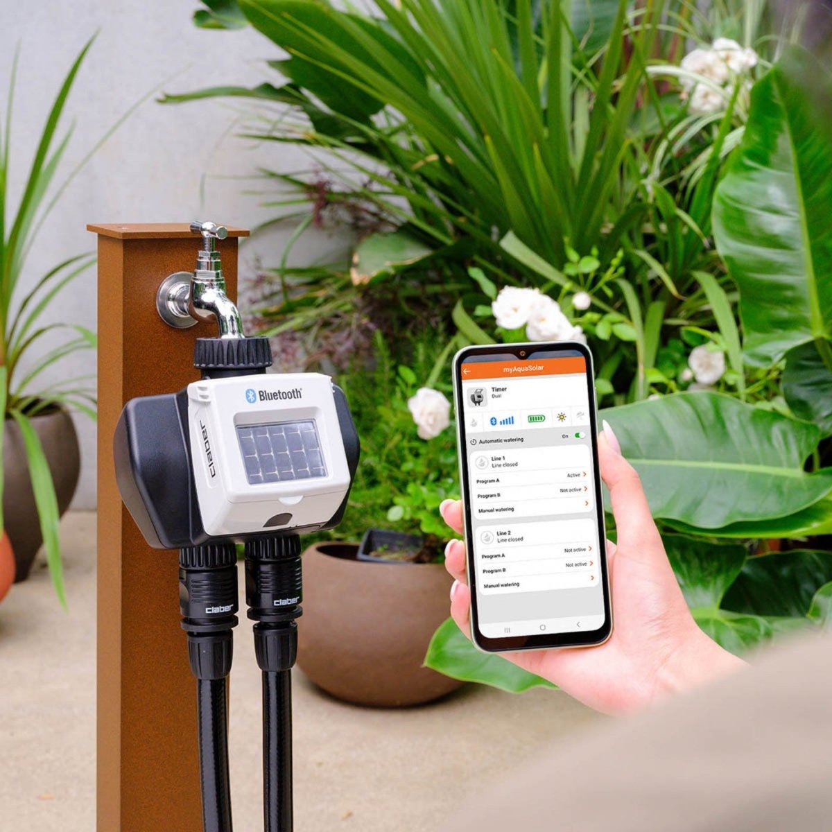 Claber MyAquasolar Two-Way Water Timer
