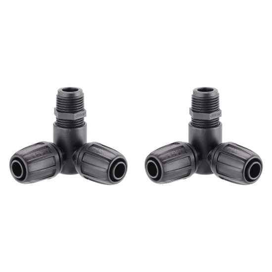 Claber 91021 1/2-Inch Threaded Elbow Compression Connector | Pack of 2