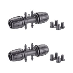Claber 91027 Hose Connector with 4 x 1/4-Inch Outlets | Pack of 2 Claber 91027 Hose Connector with 4 x 1/4-Inch Outlets | Pack of 2