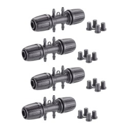 Claber 91027 Hose Connector with 4 x 1/4-Inch Outlets | Pack of 4 Claber 91027 Hose Connector with 4 x 1/4-Inch Outlets | Pack of 4
