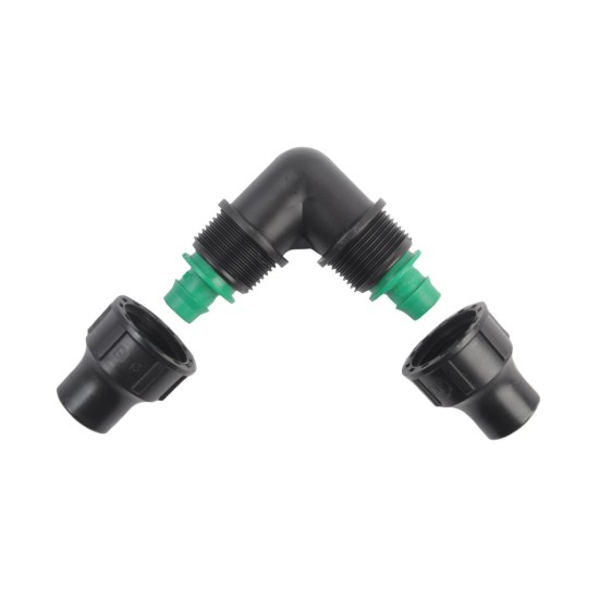  1/2-Inch Threaded Nut Lock Elbow Irrigation Connectors Pack of 2