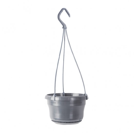 Anthracite Liliane Small Hanging Pots With Non-Detachable Drip Trays | Pack of 20