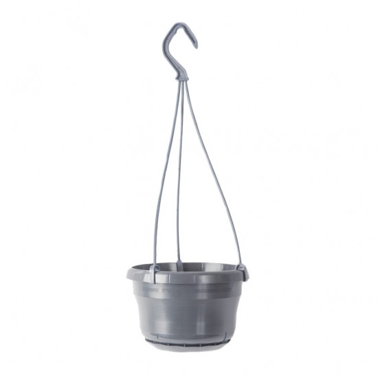 Anthracite Liliane Small Hanging Pots With Non-Detachable Drip Trays x 10