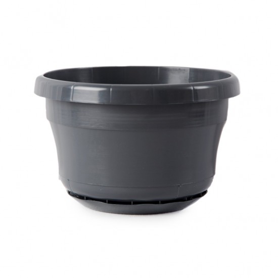Anthracite Liliane Small Hanging Pots With Non-Detachable Drip Trays x 10