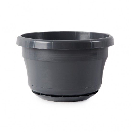 Anthracite Liliane Small Hanging Pots With Non-Detachable Drip Trays | Pack of 20