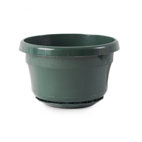 Pine Green Liliane Small Hanging Pots With Non-Detachable Drip Trays x 10
