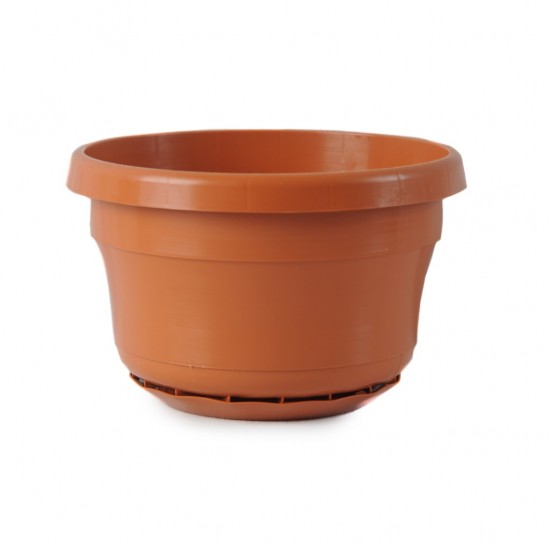 Terracotta Liliane Small Hanging Pots With Non-Detachable Drip Trays x 10