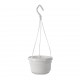 White Liliane Small Hanging Pots With Non-Detachable Drip Trays x 10