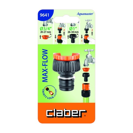 Claber 9641 Tap Connector 1" - 3/4" Max Flow