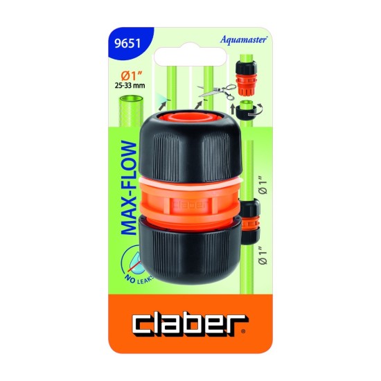 Claber 9651 1-Inch Max Flow Hose Pipe Mender
