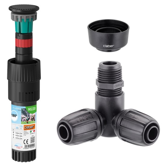 Claber 90220 180° Pop-Up Sprinkler Bundle