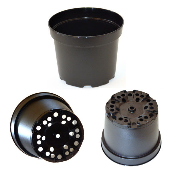 50 x 2 Litre black plastic Teku Plant Pots. Available from Topiary Garden